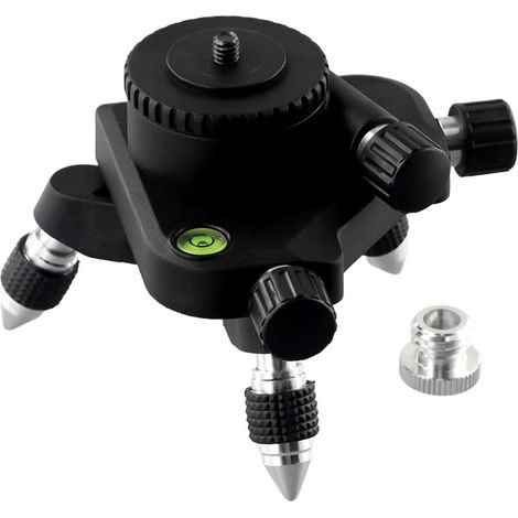 upport de niveau laser avec adaptateur 1/4 - Trépied en alliage d'aluminium - Niveaux de base variables laser rotatif à 360° pour réglage fin (1/5)