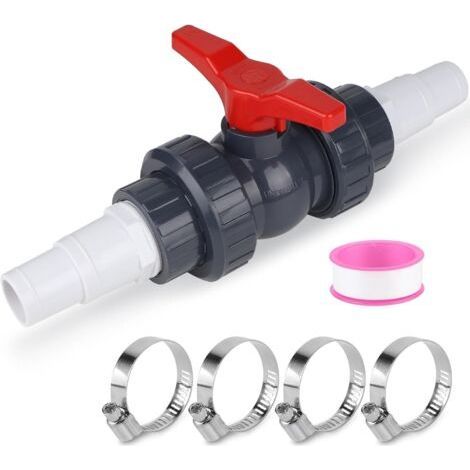 LAN-Poolventil mit Anschluss für 32- bis 38-mm-Schläuche – Adapter für Gartenschlauch, Poolarmatur, 1 1/2"-Absperrventil (1/5)