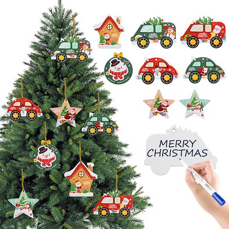 10 Holzanhänger zum Personalisieren für den Weihnachtsbaumschmuck – DIY-Wunschzettel (1/5)