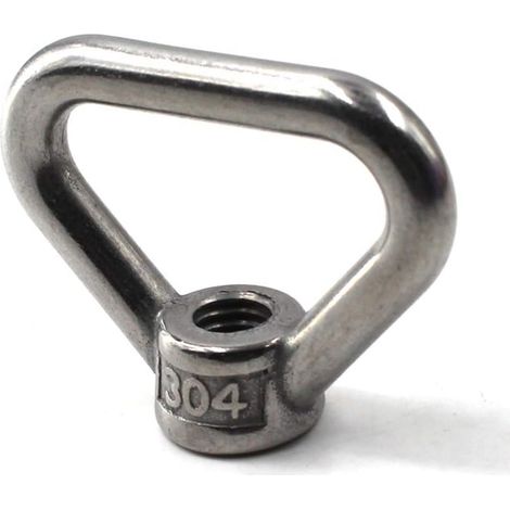 Écrou Oeil - Acier Inoxydable 304 - Filetage M8 - Forme Triangle - Pour Levage et Fixation Industrielle - 4 Pièces (1/5)