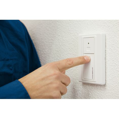 Émetteur mural sans fil 433 MHz – Télécommande 2 canaux pour motorisations – Montage apparent – Compatible avec moteurs Chamberlain (1/5)