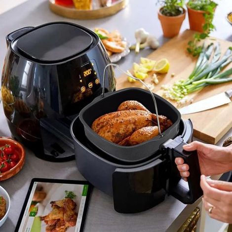 Moule pour friteuse à air chaud - Moule à pâtisserie antiadhésif pour friteuse à air chaud - Accessoires pour friteuse à air chaud - Moule à pizza et pain - Moule à gâteau de 22 cm (8,7 pouces) pour f