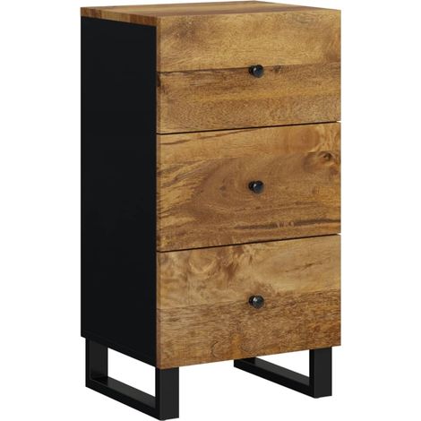 Buffet,Bahut,Meuble de Rangement avec 3 tiroirs 40x33,5x75 cm bois massif de manguier CFW34676 (1/5)