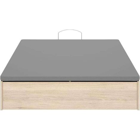 Canape abatible con zapatero Lidia acabado roble natural para colchón de 150x190cm.