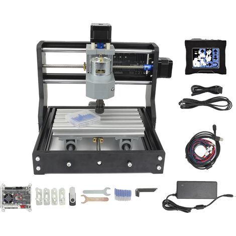 Fresatrice CNC, controllo GRBL, design compatto, con touchscreen da 2,8 pollici, senza laser (1/2)