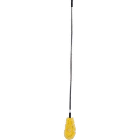 Brosse de nettoyage de gouttière avec longues tiges en acier inoxydable, outil réglable en Nylon pour la poussière de toit, les feuilles et les débris (1/5)