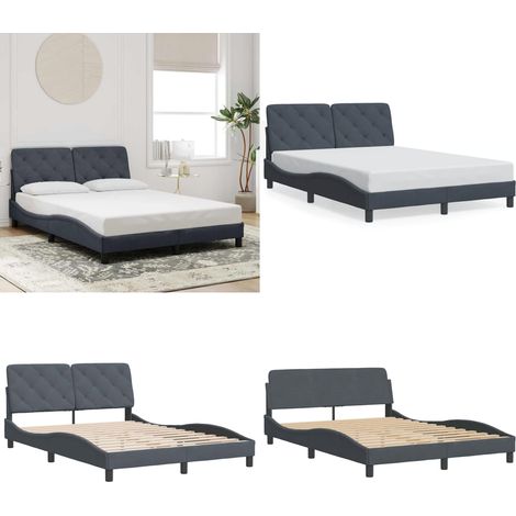 Giroletto senza Materasso Grigio Scuro 140x190 cm Velluto - Materasso - Letto