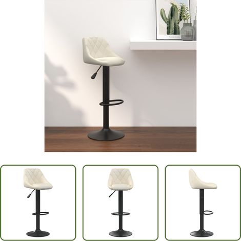Tabouret de bar - Tabouret de bar Crème Velours (1/5)