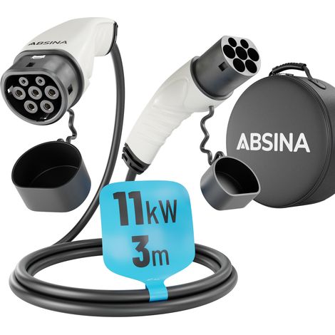 Absina Ladekabel für Elektroautos - 11kW Anschlussart: Typ 2