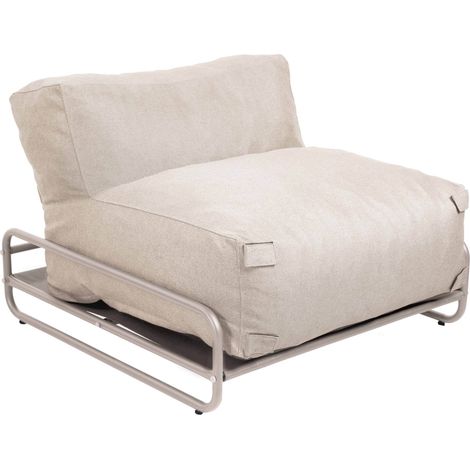 Chauffeuse pour salon de jardin modulable avec structure beige - Mixi