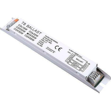 Ballast électronique T8 2x36W – Tension 220-240V – Longueur 21cm – Largeur 3cm – Fonctionnement silencieux et sans stroboscope