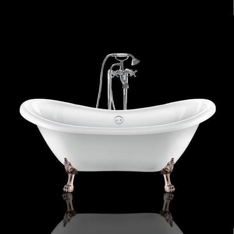 Freistehende Badewanne DARLINGTON Löwenfüße ALTKUPFER 175