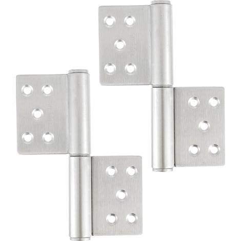 Stück Türscharniere aus Edelstahl, 132 x 100 x 18 mm, Öffnungswinkel 360°​​Klappscharniere für Innen- und Außentüren, Fensterschränke