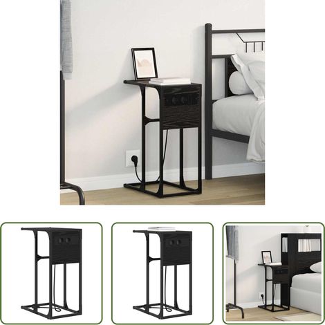 Rangement nuit -  Cabinet de chevet Chêne noir 41,5 x 26 x 60,5 cm (1/5)