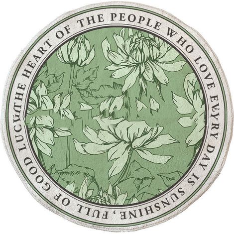 Tapis de salle de bain rond vert, mélange de fibres chimiques, absorbant, antidérapant, paillasson pour cuisine, motif chrysanthème, 60 cm (1/5)