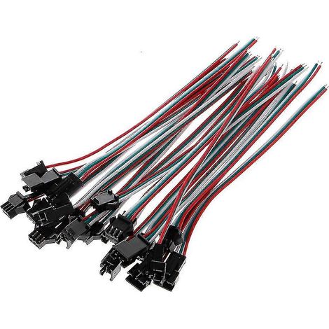 Câble à 10 paires de connecteurs JST SM mâle/femelle à 3 broches, compatible avec les modèles WS2812B, WS2812 et WS2811. (1/5)