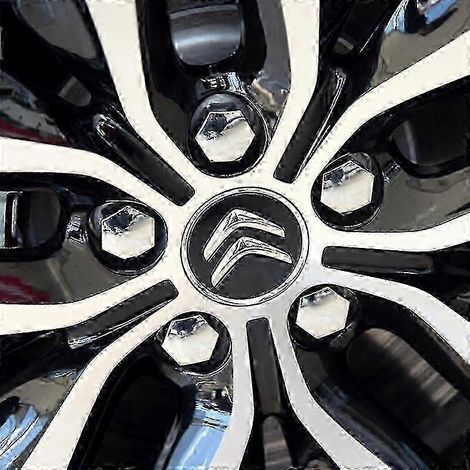Lot de 4 enjoliveurs de roue pour Citroën C2, C3, C4, C5, C1, Elysée, GX, Picasso, Saxo, Cactus, DS3, DS4, DS6. Accessoires pour cache-moyeux.