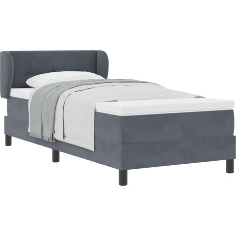 Maison Exclusive - Cama tipo Box Spring Gris oscuro 100 x 200 cm