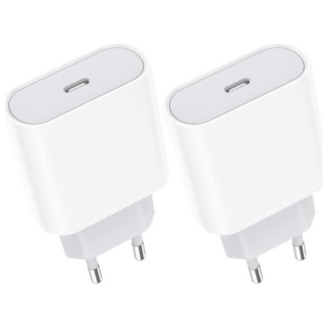 20W 2-Pack USB C Rapide Chargeur, USBC Prise Type C Secteur Mural Alimentation Adaptateur (1/5)