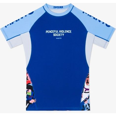 MANTO Herren Kurzarm-Rashguard GYM 3.0 Blau L