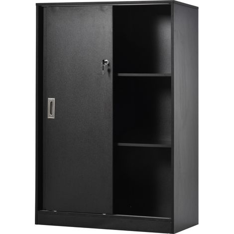 Armoire de bureau verouillable JULIAN noire (1/5)