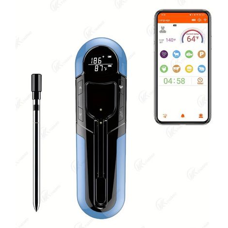 Kabelloses Fleischthermometer, smarte Fernbedienungs-App, digitales Bluetooth-Lebensmittelthermometer mit wasserdichter Sonde (1/5)
