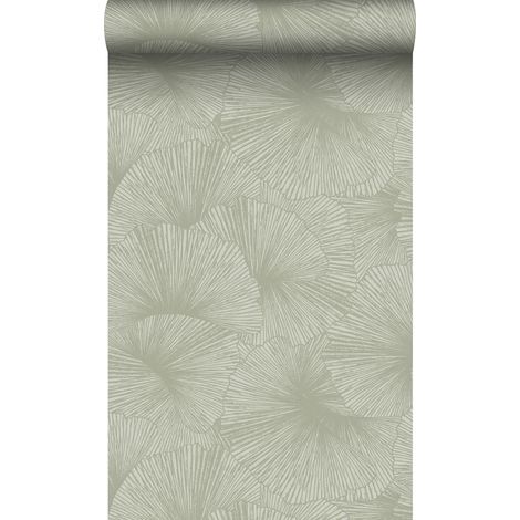 papier peint effet 3D feuilles vert grisé - Origin Wallcoverings (1/5)