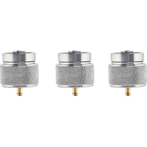 Adaptateur pour réchaud de camping 3X, entrée pour petite bouteille de propane de 1 lb et sortie avec valve Lindal EN417. Bouteille de GPL C (1/5)