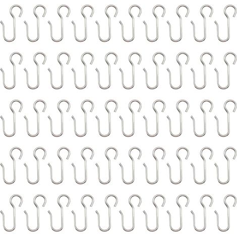 50 Pièces Crochets en Acier Inoxydable pour Rideaux Plissés et Portes Lourds (1/5)
