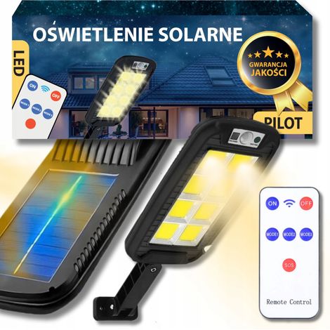 Solar-Straßenlaterne, LED-Bewegungsmelder, Dämmerungssensor, Fernbedienung, leistungsstarke LED