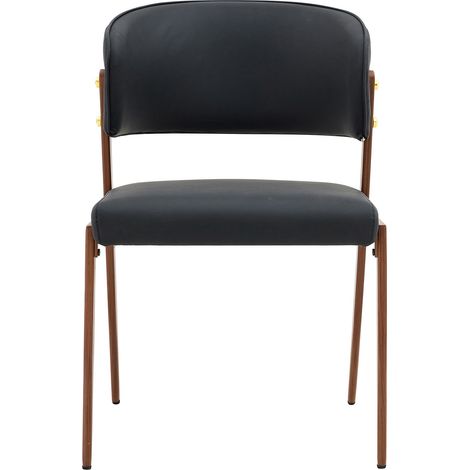 Silla de comedor moderna tapizada en PU con estructura metálica (1/5)