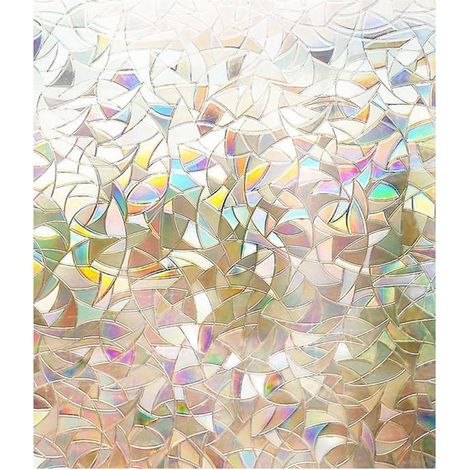 Film adhésif arc-en-ciel pour vitres, film de protection de la vie privée, autocollant décoratif en vinyle statique auto-adhésif arc-en-ciel 90 x 300 cm (1/4)