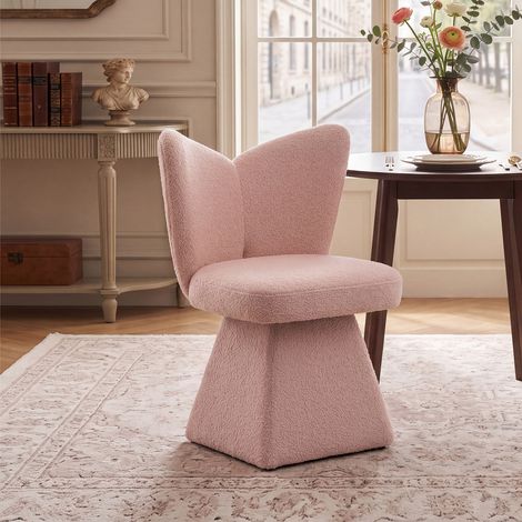 Wahson Chaises de Salle à Manger avec Dossier en Papillon, Chaise de Cuisine Scandinave Chaise de Salon Pivotant à 360° Élégante pour Cuisine Salon Chambre, Rose (1/5)