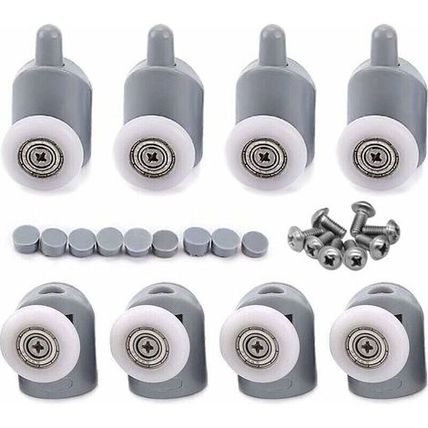 Roulettes doubles réglables pour portes de douche de salle de bain (25 mm) (1/5)