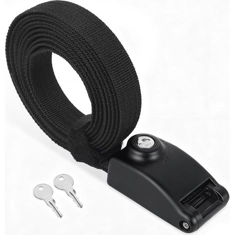 Sangle d'arrimage Verrouillable 4mx25mm avec 3 Câbles en Acier Intégrés pour Empêcher Le Vol,avec Serrure et Clé pour Coffre de Toit,Tente de Toit,Moto,Voiture,Sup,Planches de Surf,Kayaks (1/5)