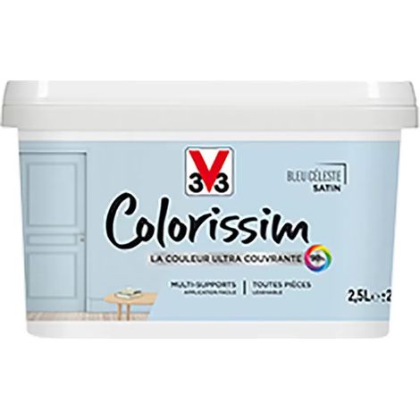 Peinture Multi-supports V33 Colorissim Satin Bleu céleste 2,5 L (1/4)