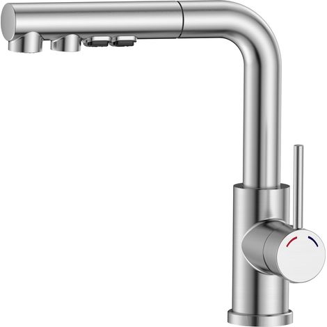 Mitigeur Cuisine Extractible, Robinet Évier Acier Inox 304 (1/5)