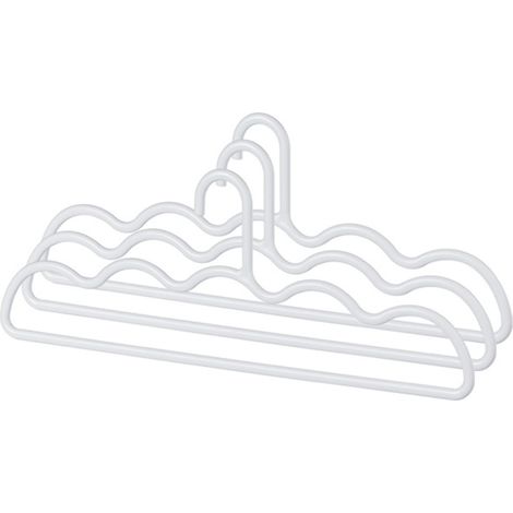 3 Cintres Vêtements Encoche Antidérapants Sans Marquage Ménage Épaissis Porte-Manteaux pour Drap Blanc (1/5)