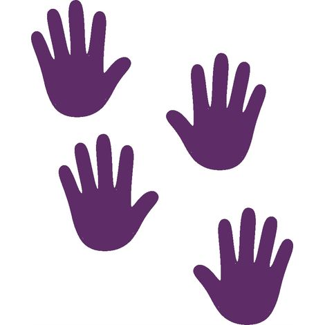 Pegatinas para manos, 4 unidades, sendero sensorial, color morado mate.