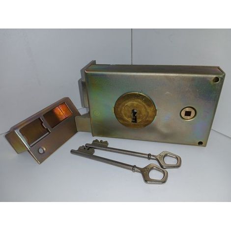 JPM SERRURE SURETE DE GRILLE HORIZONTALE A FOUILLOT 6MM 4 GORGES 2 CLES ELECTROZINGUEE BICHRO A GAUCHE