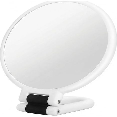 Miroir De Maquillage - Doble Cara 1x Y 50x - Mango Plegable - Para Viaje Y Escritorio - Blanco (1/5)
