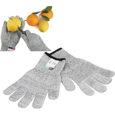 Gants de Protection Anti-Coupures Résistants à l'Usure Taille L Gris avec Bord Noir - KZQ (1/2)