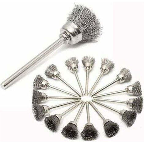 BUNTHAUS 45-teiliges Set aus Edelstahl-Drahtbürsten für Bohrmaschinen, Dremel-Bürsten und Zubehör für Rotationswerkzeuge zum Reinigen und Polieren