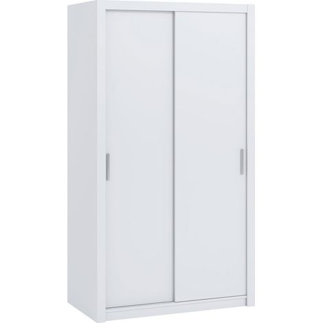 Armario Catromi 102, Blanco, 215x120x62cm, Puertas de armario: Correderas, Número de estantes: 5