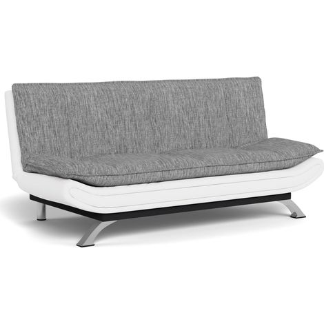 Sofá cama Norsica 228, Blanco + Gris claro, 0, 91x196x98cm, Parcialmente montado