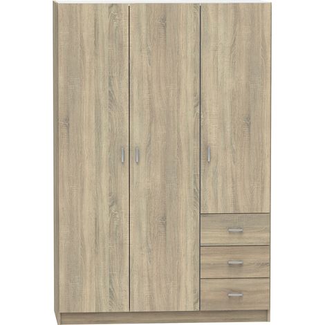 Armoire placard / meuble de rangement coloris cambrian - Hauteur 180 x Longueur 120 x Profondeur 50 cm -PEGANE- (1/4)
