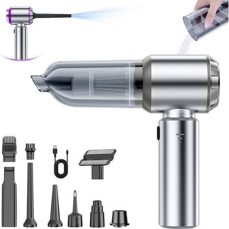 Aspirateur portable sans fil pour voiture, rechargeable, petit aspirateur puissant à turbine sans balai, souffleur de poussière, aspirateur haute puissance