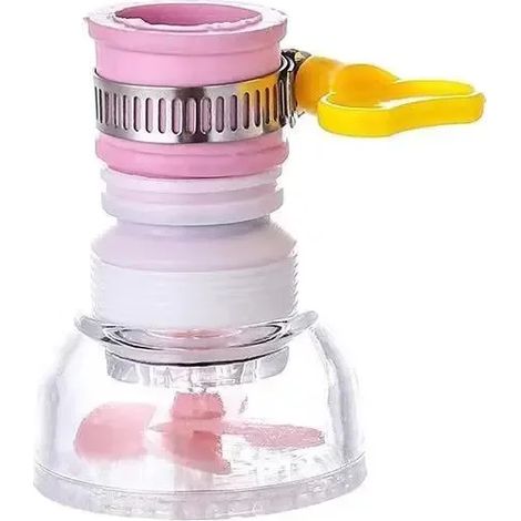 Robinet de cuisine anti-éclaboussures (rose), pivotant et rétractable (1/3)