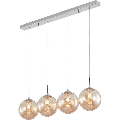 Suspension décorative 4xG9 10W – Design métal Ambre (1/4)