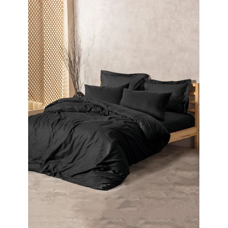 Copripiumino, copripiumino, biancheria da letto Set 100% Cotone Nero (1/2)